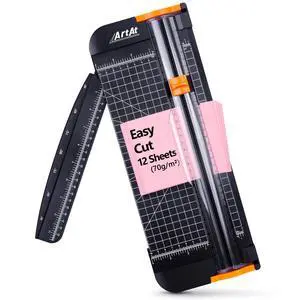 A4 Paper Cutter 12 inch Black Paper Trimmer with Sliding Safety Blade | Precision cutting with side ruler for scrapbooks, cardstock, DIY craft, photos, coupon, labels, classroom craft projects A4 Paper Cutter 12 inch Black Paper Trimmer with Sliding Safety Blade | Precision cutting with side ruler for scrapbooks, cardstock, DIY craft, photos, coupon, labels, classroom craft projects
