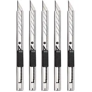5pcs Right and Left Hand Stainless Steel Lockable Cutter Knife / 9mm Snap Off Blades / 30 Degree Foil Knife/Utility Knife/Graphic Knife/Great for Foils, Wallpaper, Crafts, Cartons 5pcs Right and Left Hand Stainless Steel Lockable Cutter Knife / 9mm Snap Off Blades / 30 Degree Foil Knife/Utility Knife/Graphic Knife/Great for Foils, Wallpaper, Crafts, Cartons