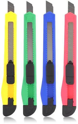 4 Pack Box Cutter Utility Knife, Mini Box Cutters Retractable Opener, Professional Razor Blade Knives, Small Snap Off Paper Knife 4 Pack Box Cutter Utility Knife, Mini Box Cutters Retractable Opener, Professional Razor Blade Knives, Small Snap Off Paper Knife