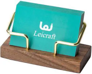Business Card Holder for Desk, Modern Card Organizers and Office Desk Accessories for Men and Women (Walnut Golden) | Minimalist Office Supplies, For Men and Women (Walnut Golden) Business Card Holder for Desk, Modern Card Organizers and Office Desk Accessories for Men and Women (Walnut Golden) | Minimalist Office Supplies, For Men and Women (Walnut Golden)
