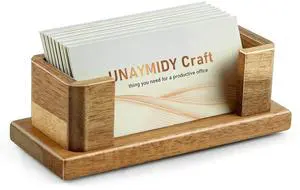 Business Card Holder for Desk, Acacia Wood Desktop Name Card Display Stand & Office Desk Accessories for Office Home Tabletop Exhibition Business Card Holder for Desk, Acacia Wood Desktop Name Card Display Stand & Office Desk Accessories for Office Home Tabletop Exhibition