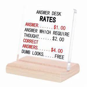 Answer Desk Rates Decor Sign, Funny Office Decor Gifts for Coworkers,Funny Desk Decor for Boss Employee, Answer Desk Rates Acrylic Plaque,Office Desks Signs Decors Team Offices Gag Gift for Adults Answer Desk Rates Decor Sign, Funny Office Decor Gifts for Coworkers,Funny Desk Decor for Boss Employee, Answer Desk Rates Acrylic Plaque,Office Desks Signs Decors Team Offices Gag Gift for Adults