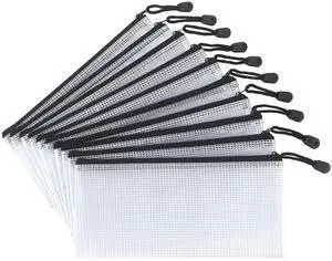 10 Pack Small Mesh Zipper Pouch Bags A6 Size, Black | Waterproof Zipper Bags Pouches for Organization Office Supplies 10 Pack Small Mesh Zipper Pouch Bags A6 Size, Black | Waterproof Zipper Bags Pouches for Organization Office Supplies