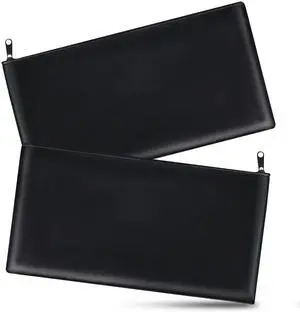 2-PCS Money Bags with Zipper, 11x6.1" PU Leather Bank Deposit Bags for Cash | Durable Cash Pouch Keeps Coins, Checks, Receipts Organized; Secure Travel Money Pouch Protects Bills, Passport & Valuables 2-PCS Money Bags with Zipper, 11x6.1" PU Leather Bank Deposit Bags for Cash | Durable Cash Pouch Keeps Coins, Checks, Receipts Organized; Secure Travel Money Pouch Protects Bills, Passport & Valuables