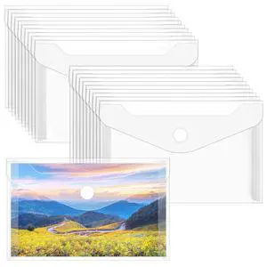 20 Pack Small Clear Plastic Envelops with Snap Closure, 3 x 5 Inch | Reusable, Waterproof, Vertical Stamp and Die Storage Pockets, Sticker Organizer Pouch, Receipts Holder, Photo Storage Folder 20 Pack Small Clear Plastic Envelops with Snap Closure, 3 x 5 Inch | Reusable, Waterproof, Vertical Stamp and Die Storage Pockets, Sticker Organizer Pouch, Receipts Holder, Photo Storage Folder