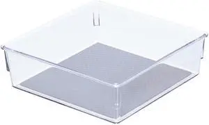 Drawer Organizer Bin, 6x6 - Heavy Duty Clear Plastic Storage Tray for Junk Drawers, Kitchen Utensils, Bathroom Vanity, and Organizing Pantry - BPA Free, Food Safe, Non Slip Drawer Organizer Bin, 6x6 - Heavy Duty Clear Plastic Storage Tray for Junk Drawers, Kitchen Utensils, Bathroom Vanity, and Organizing Pantry - BPA Free, Food Safe, Non Slip