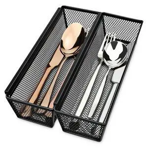 Silverware Organizer for Drawer, Utensil Drawer Organizer, 2 Pack Silverware Drawer Organizer Tray, Organizadores De Cocina, Flatware Organizer for Drawer with Interlocking Arm Silverware Organizer for Drawer, Utensil Drawer Organizer, 2 Pack Silverware Drawer Organizer Tray, Organizadores De Cocina, Flatware Organizer for Drawer with Interlocking Arm