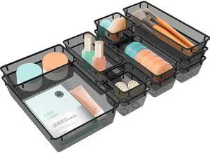 13 PCS Plastic Drawer Organizers Set, 4 Size Desk Drawer Organizer Trays | 4 Size Desk Drawer Organizer Trays for Makeup, Jewelry, Kitchen Utensils, Gadgets and Office 13 PCS Plastic Drawer Organizers Set, 4 Size Desk Drawer Organizer Trays | 4 Size Desk Drawer Organizer Trays for Makeup, Jewelry, Kitchen Utensils, Gadgets and Office