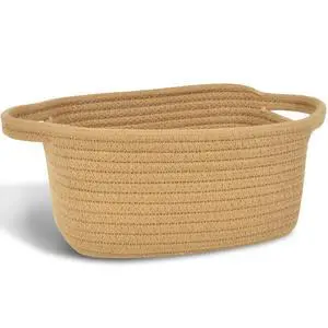 Small Storage Basket, Mini Cotton Rope Woven Basket, Cute Boho Decorative Toy Storage Bin Small Storage Basket, Mini Cotton Rope Woven Basket, Cute Boho Decorative Toy Storage Bin