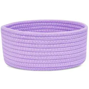 Small Woven Basket, Empty Tiny Shallow Storage Basket, Mini Cotton Rope Baskets, Round Decorative Hamper, Basket Storage Bins for Toys, Spa, Socks, Nursery, Living Room Small Woven Basket, Empty Tiny Shallow Storage Basket, Mini Cotton Rope Baskets, Round Decorative Hamper, Basket Storage Bins for Toys, Spa, Socks, Nursery, Living Room