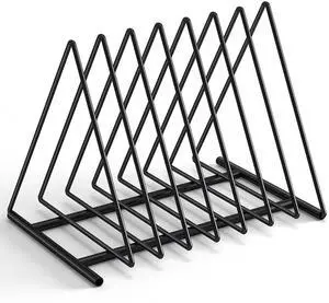 Triangle Desk File Organizer, 7 Slots Metal File Sorter Magazine Holder Document Rack,Desktop Bookshelf Organizer for Office Home School,Black Triangle Desk File Organizer, 7 Slots Metal File Sorter Magazine Holder Document Rack,Desktop Bookshelf Organizer for Office Home School,Black