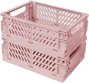 Mini Pastel Plastic Storage Bins 2Pcs Foldable Pastel Crates | Basket Colorful Storage Containers Baskets for Classroom Kitchen Office Bedroom Desktop Home Decor (Pink 5.8" x 3.8" x 2.2") Mini Pastel Plastic Storage Bins 2Pcs Foldable Pastel Crates | Basket Colorful Storage Containers Baskets for Classroom Kitchen Office Bedroom Desktop Home Decor (Pink 5.8" x 3.8" x 2.2")