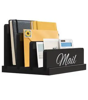 Mail Organizer for Desk, Wooden Mail Holder with Divider, 3-Slot | Sorter File Holder & Vertical Bill Organizer for Desktop, Perfect for Documents/Notebook/Filing/Folders/Paper Mail Organizer for Desk, Wooden Mail Holder with Divider, 3-Slot | Sorter File Holder & Vertical Bill Organizer for Desktop, Perfect for Documents/Notebook/Filing/Folders/Paper
