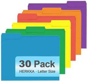 File Folder, 30 Pack 1/3 Cut Tab File Folders, Colored File Folders Designed for Office and Classroom Use, Letter Size, Assorted 6 Colors File Folder, 30 Pack 1/3 Cut Tab File Folders, Colored File Folders Designed for Office and Classroom Use, Letter Size, Assorted 6 Colors