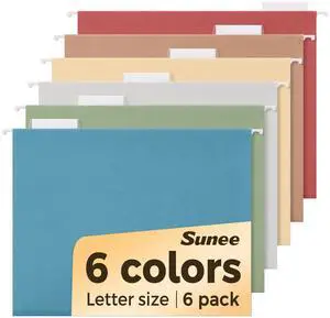Hanging File Folders Retro Colors, 6 Pack Letter Size File Folders with 1/5-cut Tabs, Stay Organized for Your Home and Office Bulk File and Documents Hanging File Folders Retro Colors, 6 Pack Letter Size File Folders with 1/5-cut Tabs, Stay Organized for Your Home and Office Bulk File and Documents
