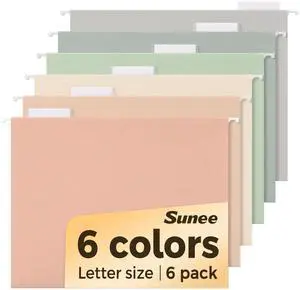 Hanging File Folders, 6 Pack Letter Size Hanging File Folders with 1/5-Cut Tabs, Ideal for Home and Office Organization and Papers Classification,Morandi Colors Hanging File Folders, 6 Pack Letter Size Hanging File Folders with 1/5-Cut Tabs, Ideal for Home and Office Organization and Papers Classification,Morandi Colors