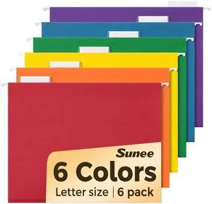 Hanging File Folders, 6 Pack Letter Size Hanging File Folders with 1/5-Cut Tabs, Ideal for Home and Office Organization and Papers Classification,Assorted Colors Hanging File Folders, 6 Pack Letter Size Hanging File Folders with 1/5-Cut Tabs, Ideal for Home and Office Organization and Papers Classification,Assorted Colors
