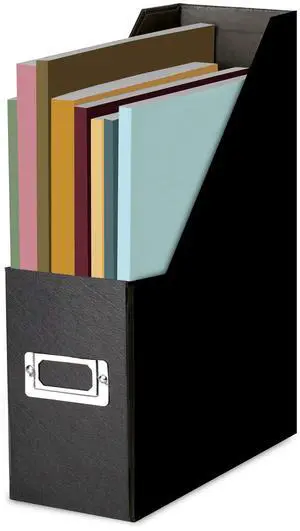 Fiberboard Magazine File with PVC Laminate, 12.25 x 3.88 x 9.75 Inches, Black (SNS01565) Fiberboard Magazine File with PVC Laminate, 12.25 x 3.88 x 9.75 Inches, Black (SNS01565)
