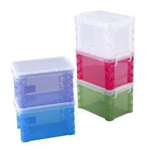 Small Index Card Sized Box, 4x6 in, 1 Count | Assorted colors that may ship are shown in 1st image, Snap-tight lid, Stackable, Waterproof, Dustproof Small Index Card Sized Box, 4x6 in, 1 Count | Assorted colors that may ship are shown in 1st image, Snap-tight lid, Stackable, Waterproof, Dustproof