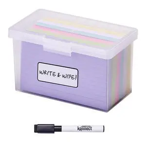Konnect Storage Containers with Lids, Office Organizer, Clear Plastic Box, Stackable for Index Cards, Labels, 1 Qt Konnect Storage Containers with Lids, Office Organizer, Clear Plastic Box, Stackable for Index Cards, Labels, 1 Qt