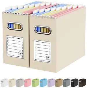 Portable Collapsible Cardboard File Box with Handle for Letter-Size | 2-Pack. Stainless Steel Handle. Label Stickers Included. Fits Letter Folders (Not Included). Home, Office, School, Dorm, Tax. Portable Collapsible Cardboard File Box with Handle for Letter-Size | 2-Pack. Stainless Steel Handle. Label Stickers Included. Fits Letter Folders (Not Included). Home, Office, School, Dorm, Tax.