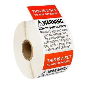 Do Not Separate - This is a Set & Suffocation Warning (2" x 3") | Pre-Printed Labels/Stickers, FBA-Approved, 250 Labels per Roll, 1 Roll Do Not Separate - This is a Set & Suffocation Warning (2" x 3") | Pre-Printed Labels/Stickers, FBA-Approved, 250 Labels per Roll, 1 Roll