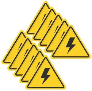 10 Pcs Danger Symbol Electrical Hazard Warning Safety Sign Sticker - 5 cm x 4.2 cm - Self Adhesive Vinyl 10 Pcs Danger Symbol Electrical Hazard Warning Safety Sign Sticker - 5 cm x 4.2 cm - Self Adhesive Vinyl