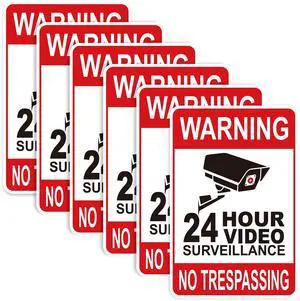 6PCS Video Surveillance Warning SignSelf-Adhesive Durable Vinyl Security Camera Sticker24H Recording No Trespassing for Home, Business, Property Protection 5.9 x 4 6PCS Video Surveillance Warning SignSelf-Adhesive Durable Vinyl Security Camera Sticker24H Recording No Trespassing for Home, Business, Property Protection 5.9 x 4