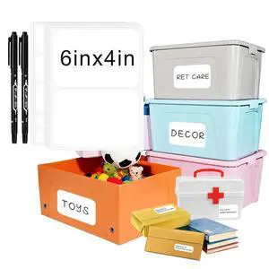 160 Pcs Storage Bin Labels with Marker, Removable No Residue Tear Resistant Matte White Blank Labels, Three Sizes for Home School Business Organization (3 Sizes) 160 Pcs Storage Bin Labels with Marker, Removable No Residue Tear Resistant Matte White Blank Labels, Three Sizes for Home School Business Organization (3 Sizes)