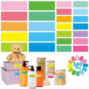 360 PCS Removable Labels, 14 Colors Self-Adhesive Rectangular Stickers Water/Oil/Tear Resistant with Perforation Line for Food Containers Kitchen Restaurant Storage Organization (8 Sheets, 2 Sizes) 360 PCS Removable Labels, 14 Colors Self-Adhesive Rectangular Stickers Water/Oil/Tear Resistant with Perforation Line for Food Containers Kitchen Restaurant Storage Organization (8 Sheets, 2 Sizes)
