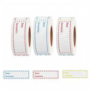 Freezer Labels 375pcs - 3"x1" Self-Adhesive Removable Food Labels | Write-On Waterproof & Oil-Proof Tape for Containers, Meal Prep & Pantry Organization (3 Rolls, 3 Colors) Freezer Labels 375pcs - 3"x1" Self-Adhesive Removable Food Labels | Write-On Waterproof & Oil-Proof Tape for Containers, Meal Prep & Pantry Organization (3 Rolls, 3 Colors)