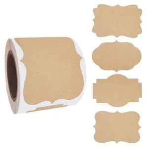 2" x 3" Kraft Label Stickers Writable Gift Labels, 200PCS Self-Adhesive Brown Labels for Essential Oil Bottle, Jars, Food Storage or Gift Decoration 2" x 3" Kraft Label Stickers Writable Gift Labels, 200PCS Self-Adhesive Brown Labels for Essential Oil Bottle, Jars, Food Storage or Gift Decoration