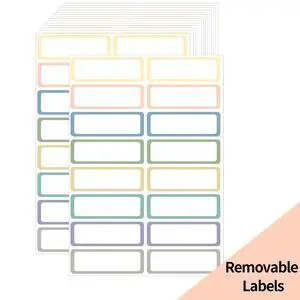 Removable Labels, Removable Colored Labels Stickers, Self-Adhesive Rectangular Stickers Water/Oil/Tear Resistant for Food Containers/Classroom/Storage (8 Colors, 240 Labels) Removable Labels, Removable Colored Labels Stickers, Self-Adhesive Rectangular Stickers Water/Oil/Tear Resistant for Food Containers/Classroom/Storage (8 Colors, 240 Labels)