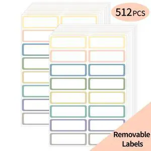 Removable Labels, Removable Colored Labels Stickers, Self-Adhesive Rectangular Stickers Water/Oil/Tear Resistant for Food Containers/Classroom/Storage (8 Colors, 512 Labels) Removable Labels, Removable Colored Labels Stickers, Self-Adhesive Rectangular Stickers Water/Oil/Tear Resistant for Food Containers/Classroom/Storage (8 Colors, 512 Labels)