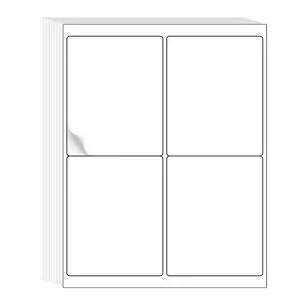4"x5" Matte White Printable Address Stickers 120 Labels 30 Sheets | Self-adhesive, strong adhesive, laser/inkjet compatible, 4 per sheet, for shipping & organizing 4"x5" Matte White Printable Address Stickers 120 Labels 30 Sheets | Self-adhesive, strong adhesive, laser/inkjet compatible, 4 per sheet, for shipping & organizing