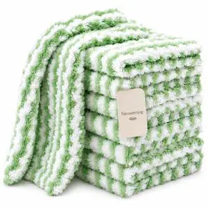 10PACK Kitchen Cleaning Cloths, Microfiber Dish Cloths: All-Purpose Washing/Soft/Lint Free/Absorbent/Quick Dry Reusable Washable Towels for Bathroom/Car/Glass, 10''x10'' - Green 10PACK Kitchen Cleaning Cloths, Microfiber Dish Cloths: All-Purpose Washing/Soft/Lint Free/Absorbent/Quick Dry Reusable Washable Towels for Bathroom/Car/Glass, 10''x10'' - Green
