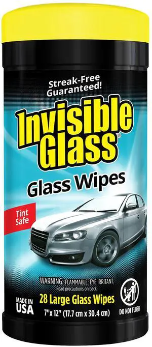 90166 Large Glass Cleaning Wipes for Streak-Free Windows, Mirrors, and Glass, Lint-Free, Ammonia-Free, Tint-Safe, for Home and Auto, Canister, 28 Wipes, Pack of 1 90166 Large Glass Cleaning Wipes for Streak-Free Windows, Mirrors, and Glass, Lint-Free, Ammonia-Free, Tint-Safe, for Home and Auto, Canister, 28 Wipes, Pack of 1