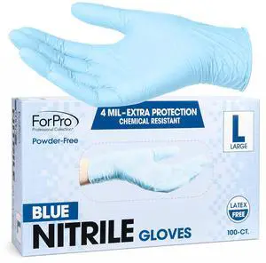 Disposable Nitrile Gloves, 4 Mil, Powder & Latex-Free, Food Safe | Chemical Resistant, Multi-Purpose Gloves | Textured Finish for Extra Protection, Non-Sterile, Ambidextrous Disposable Nitrile Gloves, 4 Mil, Powder & Latex-Free, Food Safe | Chemical Resistant, Multi-Purpose Gloves | Textured Finish for Extra Protection, Non-Sterile, Ambidextrous