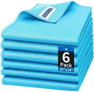 Microfiber Glass Cleaning Cloth, 6 Pack Window Glass Cleaning Rags, Reusable Lint-Free Streak Free Polishing Cloth Wipes for Stainless Steel, Eyeglasses, Mirrors, Screens & Lenses,16"x14" Microfiber Glass Cleaning Cloth, 6 Pack Window Glass Cleaning Rags, Reusable Lint-Free Streak Free Polishing Cloth Wipes for Stainless Steel, Eyeglasses, Mirrors, Screens & Lenses,16"x14"