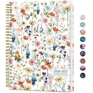 Monthly Planner 2026-2027, 18-Month Aesthetic Calendar, Jul 2026-Dec 2027 | 7" x 10" Monthly Planner Calendar, Pretty Spiral Organizer for Women, Ideal for School Office Home - Wildflowers Monthly Planner 2026-2027, 18-Month Aesthetic Calendar, Jul 2026-Dec 2027 | 7" x 10" Monthly Planner Calendar, Pretty Spiral Organizer for Women, Ideal for School Office Home - Wildflowers