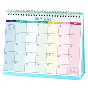 Desk Calendar 2026-2027 - Calendar 2026-2027,Standing Flip Desktop Calendar | JUL 2026 - DEC 2027, 9.8" x 8.3", Calendar with Thick Paper, Memo Pages + Twin-Wire Binding + Unruled Blocks - Rainbow Desk Calendar 2026-2027 - Calendar 2026-2027,Standing Flip Desktop Calendar | JUL 2026 - DEC 2027, 9.8" x 8.3", Calendar with Thick Paper, Memo Pages + Twin-Wire Binding + Unruled Blocks - Rainbow