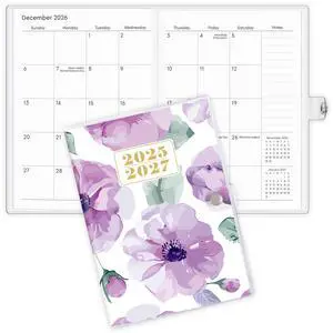 Monthly Planner 2025-2027, Monthly Calendar (July 2025 Until December 2027), 5.9'' x 8.4'', A5 Planner with PVC Cover, Perfect for Office, School Organizing Planning - Purple Monthly Planner 2025-2027, Monthly Calendar (July 2025 Until December 2027), 5.9'' x 8.4'', A5 Planner with PVC Cover, Perfect for Office, School Organizing Planning - Purple