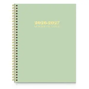 Monthly Planner 2026-2027, 24 Months Calendar Planner 2026-2027, 7.5" x 10" B5 Planner, Twin-wire Spiral Bound, Durable Waterproof Cover, Thick No-Bleed Paper, Green Monthly Planner 2026-2027, 24 Months Calendar Planner 2026-2027, 7.5" x 10" B5 Planner, Twin-wire Spiral Bound, Durable Waterproof Cover, Thick No-Bleed Paper, Green