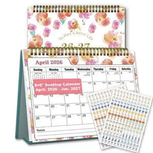 Small Desk Calendar 2026-2027Standing Desktop CalendarJUL 2026-JUN 2027 | Academic Year, 8" x 6", Monthly Desk Calendar, Spiral Bound, Standing Flip Design, Stickers Included, Home Office School Use Small Desk Calendar 2026-2027Standing Desktop CalendarJUL 2026-JUN 2027 | Academic Year, 8" x 6", Monthly Desk Calendar, Spiral Bound, Standing Flip Design, Stickers Included, Home Office School Use