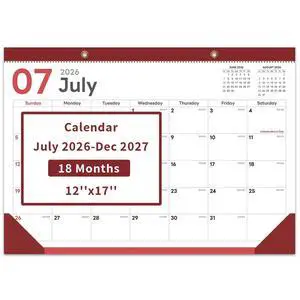 Desk Calendar 2026-2027, 17" x 12" Monthly Desktop Planner Pad with Frosted Cover, 18 Months July 2026 to December 2027, Thick 120 GSM Paper for Office School Home Desk Calendar 2026-2027, 17" x 12" Monthly Desktop Planner Pad with Frosted Cover, 18 Months July 2026 to December 2027, Thick 120 GSM Paper for Office School Home
