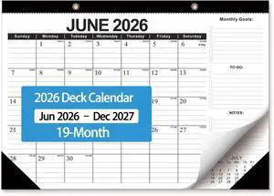 Desk Calendar 2026-2027, 19 Month June 2026 - Dec 2027, 17x12, Black | Minimalist Design Desktop Calendar with Thick Paper, Large Blocks for Home & Office Desk Calendar 2026-2027, 19 Month June 2026 - Dec 2027, 17x12, Black | Minimalist Design Desktop Calendar with Thick Paper, Large Blocks for Home & Office