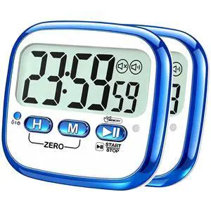 2-Pack Magnetic Kitchen Timers for Cooking, Digital Stop Watch Countdown Timer for Kids, Teachers, Classroom, Office, Exercise - Battery Included 2-Pack Magnetic Kitchen Timers for Cooking, Digital Stop Watch Countdown Timer for Kids, Teachers, Classroom, Office, Exercise - Battery Included
