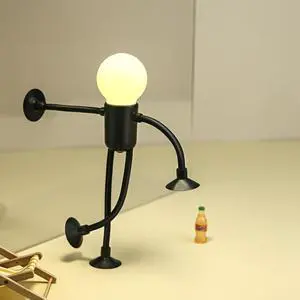 Changeable Shape Funny Night Light, Cute Night Lamp, Adorable Bendable Lights for Adults Children Boys Girls, Bedroom Home Ornaments Christmas Decorations Gifts (Bulb Man-Black) Changeable Shape Funny Night Light, Cute Night Lamp, Adorable Bendable Lights for Adults Children Boys Girls, Bedroom Home Ornaments Christmas Decorations Gifts (Bulb Man-Black)