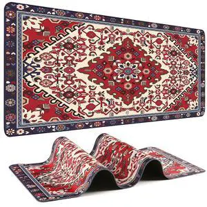 Persian Rug Mouse Pad - Desk Mat for Keyboard and Mouse - Large Mouse Pads for Desk, Gaming Mousepad with Non-Slip Base, Retro Desk Mat (31.5" X 11.8") Rug - Cherry Blue Persian Rug Mouse Pad - Desk Mat for Keyboard and Mouse - Large Mouse Pads for Desk, Gaming Mousepad with Non-Slip Base, Retro Desk Mat (31.5" X 11.8") Rug - Cherry Blue