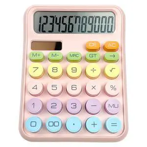 Desk Calculator with Big Easy-Press Buttons, 12 Digit Cute Office Calculators with Large LCD Display, Solar Battery Dual Power, for Office, School, Home (Pink) Desk Calculator with Big Easy-Press Buttons, 12 Digit Cute Office Calculators with Large LCD Display, Solar Battery Dual Power, for Office, School, Home (Pink)
